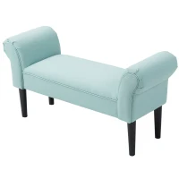 HOMCOM Tapicerowana Ławka do Sypialni i Przedpokoju, do 130 kg, 102 x 36 x 51 cm, Zielona(m-1)