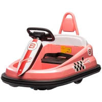 HOMCOM 6V Electric Kids Bumper Car, 6V Spin Waltz Car, with Music, Horn, Lights - Pink(m-11)
