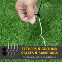 HOMCOM 6FT 1.8m LED Halloween Inflatable Decoration Floating Ghost & Pumpkin Party Outdoors Yard Lawn(m-7)