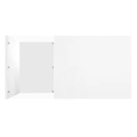 Table basse en finition brillante avec plateau en verre et éclairage LED, style moderne, Blanc(m-12)