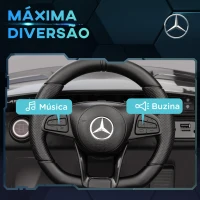 AIYAPLAY Carro Elétrico para Crianças Carro Mercedes-Benz AMG GTR com Bateria 12V Faróis  Buzina e Música 108x67x46 cm Prata(m-6)