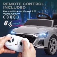 AIYAPLAY Audi Q8 e-tron Sportback Licensed 12V Ride on Car w/ Remote, 4 Spring Suspension Wheels, Headlights, Music, Horn - Grey(m-5)