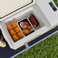 Outsunny 16L Portable Car Fridge, -20℃ to 10℃ Adjustable Temperature - Khaki/Grey(m-8)