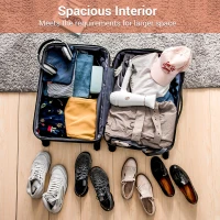 24" 4-Wheel ABS Hard Shell Travel Trolley Suitcase with Extendable Function, Luggage with Secure Lock, 45L × 28W × 69H cm, Pink(m-4)
