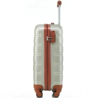 20" 4-Wheel ABS Hard Shell Travel Trolley Suitcase with Adjustable Handle, Luggage with Secure Lock, 35L x 23W x 57H cm, Brown+Green(m-10)