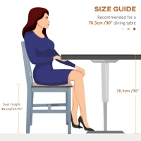 HOMCOM Dining Chairs Set of 2, Pine Wood Kitchen Chairs with Cross Back, Solid Structure for Living Room and Dining Room, Grey(m-7)