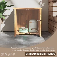 Outsunny Dulap de Exterior din Lemn cu 2 Uși, Căsuță de Grădină pentru Unelte cu Acoperiș Impermeabil, 77x55x72 cm, Maro(m-4)