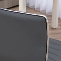 HOMCOM Obrotowe krzesło biurowe, regulowana wysokość 43-55 cm, do 120 kg, wykończenie skóropodobne, Ciemnoszary(m-9)