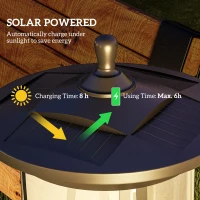 Outsunny Solar Lamp Post Light, 1.3 M LED Outdoor Street Light, Waterproof IP44 for Patio, Garden, Pathway, Cool White(m-4)