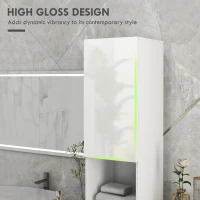 kleankin Multi-Storage Slim Bathroom Cabinet - High Gloss White(m-4)