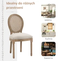 HOMCOM Zestaw 2 krzeseł do jadalni 49 cm x 56 cm x 96 cm(m-5)