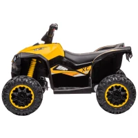 HOMCOM Elektro-Kinderquad, LED-Scheinwerfer, MP3-Player, Stoßdämpfer, ergonomischer Sitz, Gelb+Schwarz(m-12)