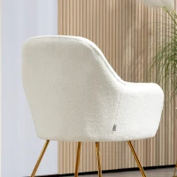 HOMCOM Set of Two Sherpa Fleece Dining Chairs - Cream(m-9)