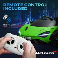 AIYAPLAY McLaren 765LT Licensed 12V Kids Electric Ride on Car with Butterfly Doors Remote Control Transport Wheels Green(m-8)