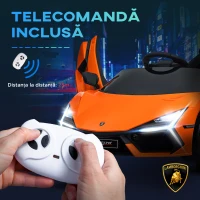 AIYAPLAY Mașină Electrică pentru Copii cu Uși Tip Aripi, 2 Motoare, Suspensii și Telecomandă, 105x60x40 cm, Portocaliu(m-8)