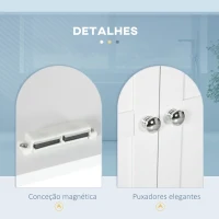 kleankin Armário Casa de Banho de Parede com Prateleiras Ajustáveis e Portas com Fechadura Magnéticas 58x24x60 cm Branco(m-6)