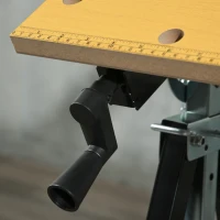 HOMCOM Bancada de trabalho ajustável em altura com 4 pinos giratórios com tabletes ajustáveis em ângulo e distância 65x60,5x85-110 cm Madeira natural e preta(m-9)