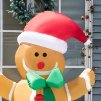 HOMCOM Om de Turta Dulce Gonflabil cu Palarie Inaltime 183cm Lumini cu LED Multicolor(m-7)