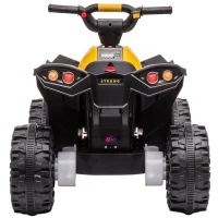 HOMCOM Elektro-Kinderquad, LED-Scheinwerfer, MP3-Player, Stoßdämpfer, ergonomischer Sitz, Gelb+Schwarz(m-14)