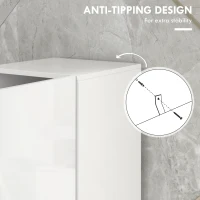 kleankin Multi-Storage Slim Bathroom Cabinet - High Gloss White(m-6)