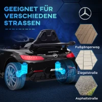 AIYAPLAY Elektrische Kinderwagen, Mercedes, 3-5 km/u, Afstandsbediening, Licht & Muziek, Zwart(m-9)