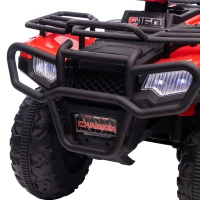 HOMCOM Kinder-Elektroquad, max. 4 km/h, ab 3 Jahren, LED-Scheinwerfer, Musikanschluss, schwarz+rot 88 x 45 x 50 cm(m-15)