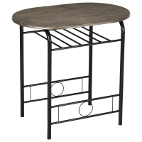 HOMCOM Bistro-Set Esstisch Küchentisch mit Stühlen Set, 1 Tisch, 2 Stühle, 80 cm x 53 cm x 74,5 cm, Schwarz(m-12)
