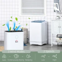 HOMCOM 16L/Day Portable Dehumidifier for Home, with LED Screen, Sleep Mode, 24H Timer, Electric Air Dehumidifier for Damp Laundry Bedroom Basement(m-5)