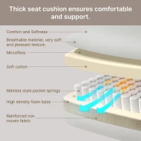 Vinsetto Home Office Chair Microfibre Desk Chair with Reclining Function Armrests Swivel Wheels Footrest Beige(m-7)