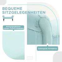 HOMCOM Tapicerowana Ławka do Sypialni i Przedpokoju, do 130 kg, 102 x 36 x 51 cm, Zielona(m-4)