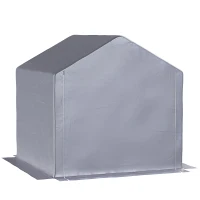 Outsunny 2 x 2m Garden Garage Storage Tent Galvanized Steel Outdoor Carport Gazebo Waterproof UV-Resistant - Grey(m-13)