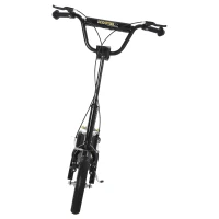 HOMCOM Kinderroller ab 5 Jahre Scooter Kinderscooter Tretroller Cityroller Kinder Roller Kickboard mit Luftreifen 12 Zoll Gummi Aluminium Schwarz 120 x 58 x 85-95 cm(m-11)