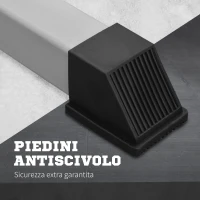 HOMCOM Set 2 Supporti Bilanciere in Acciaio con 3 Ganci, Altezza Regolabile e Portata 200kg, Argento e Nero(m-6)