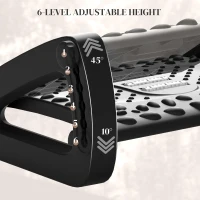 HOMCOM 10°-45° Six-Angle Massage Footrest - Black(m-5)