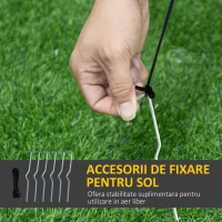 HOMCOM Mos Craciun Gonflabil cu Sanie , Reni si Brad de Craciun cu Lumini Led 210cm(m-7)
