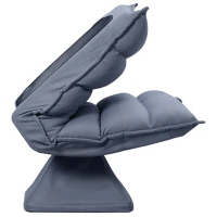 HOMCOM Sessel, drehbar, neigbare Rücklehne, Lederoptik, Stahlrahmen, grau, 62 x 70 x 95 cm(m-13)