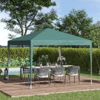 Outsunny 3 x 3M Garden Pop Up Gazebo Height Adjustable Marquee Party Tent Wedding Canopy with Carrying Bag, Green(m-2)