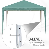 Outsunny 3 x 3M Garden Pop Up Gazebo Height Adjustable Marquee Party Tent Wedding Canopy with Carrying Bag, Green(m-6)