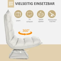 HOMCOM Sessel, drehbar, neigbare Rücklehne, Lederoptik, Stahlrahmen, hellgrau, 62 x 70 x 95 cm(m-6)