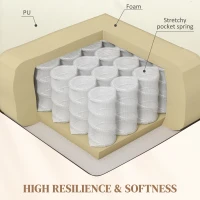 HOMCOM Fotel Relaksacyjny z Masażem, Regulowane Oparcie, Obrotowy, do 150 kg, Ekoskóra, Kremowy(m-6)