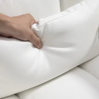 HOMCOM Ergonomiczne Krzesło Biurowe, Regulacja Wysokości 48-56 cm, Nachylane Oparcie, Podnóżek, Biały(m-8)