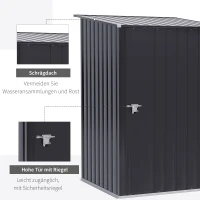 Outsunny Tuinhuis Metaal, Roestvrij en Condensatie Bestrijding voor Huis,100x103x160 cm, Donkergrijs(m-6)