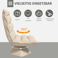 HOMCOM Relaxsessel Lesesessel, drehbar, Leinenoptik, 62 cm x 70 cm x 95 cm, Beige(m-7)