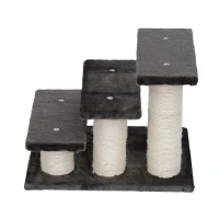 Échelle pour chat 3 niveaux panneaux de particules 45Lx35lx34Hcm gris foncé(m-8)