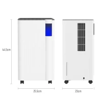 HOMCOM 12L/Day Dehumidifier with Continuous Drainage, 2L Water Tank, 24H Timer, Digital Humidity Display, Filter, Auto Defrost, Children Lock, for Bedroom, Dehumidifier for Home Damp, Laundry Drying(m-3)