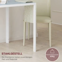 HOMCOM Kwadratowy Stół dla 4 Osób, Blat z Hartowanego Szkła, do Kuchni i Jadalni, 75 x 75 x 75 cm, Biały(m-5)