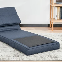 Rozkładany fotel podłogowy HOMCOM rozkładany fotel podłogowy 5-stopniowa regulacja rozkładana sofa z funkcją spania pojedyncza rozkładana sofa granatowa 61 x 73 x 58 cm(m-10)
