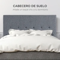 HOMCOM Cabecero de Cama 160 cm Cabezal de Cama Tapizado en PU 2 Formas de Uso Vertical o Montado a la Pared Cabecero para Dormitorio Gris(m-5)