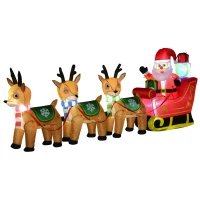 Opblaasbare kerstman op slee kerstversiering(m-15)