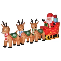 Opblaasbare kerstman op slee kerstversiering(m-12)